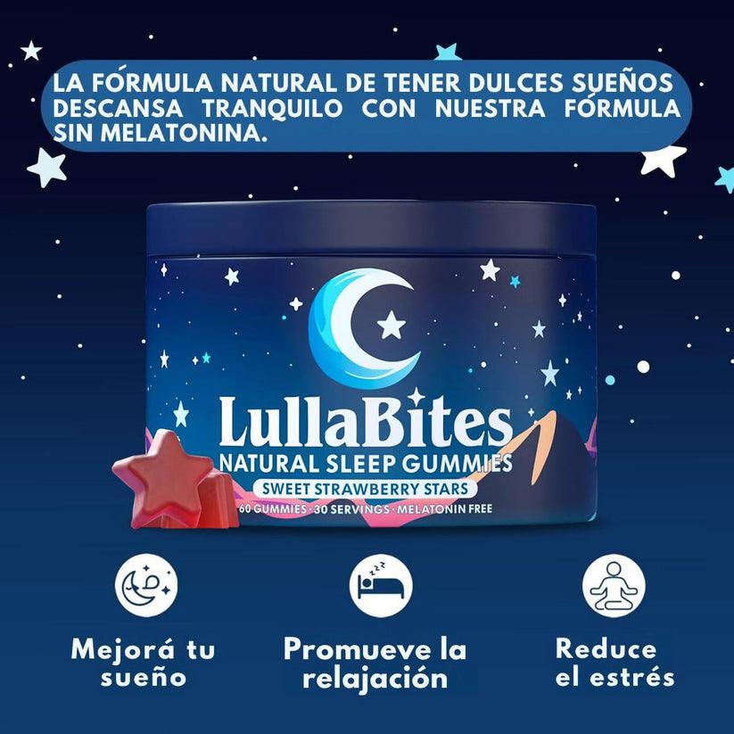 Lullabite™ Gomitas Naturales para Dormir - Fórmula sin melatonina para noches reparadoras