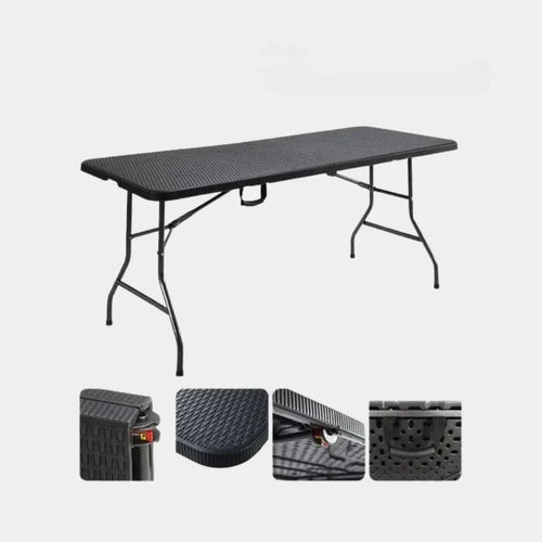 MESA PLEGABLE SIMIL RATTAN 1.8 METROS