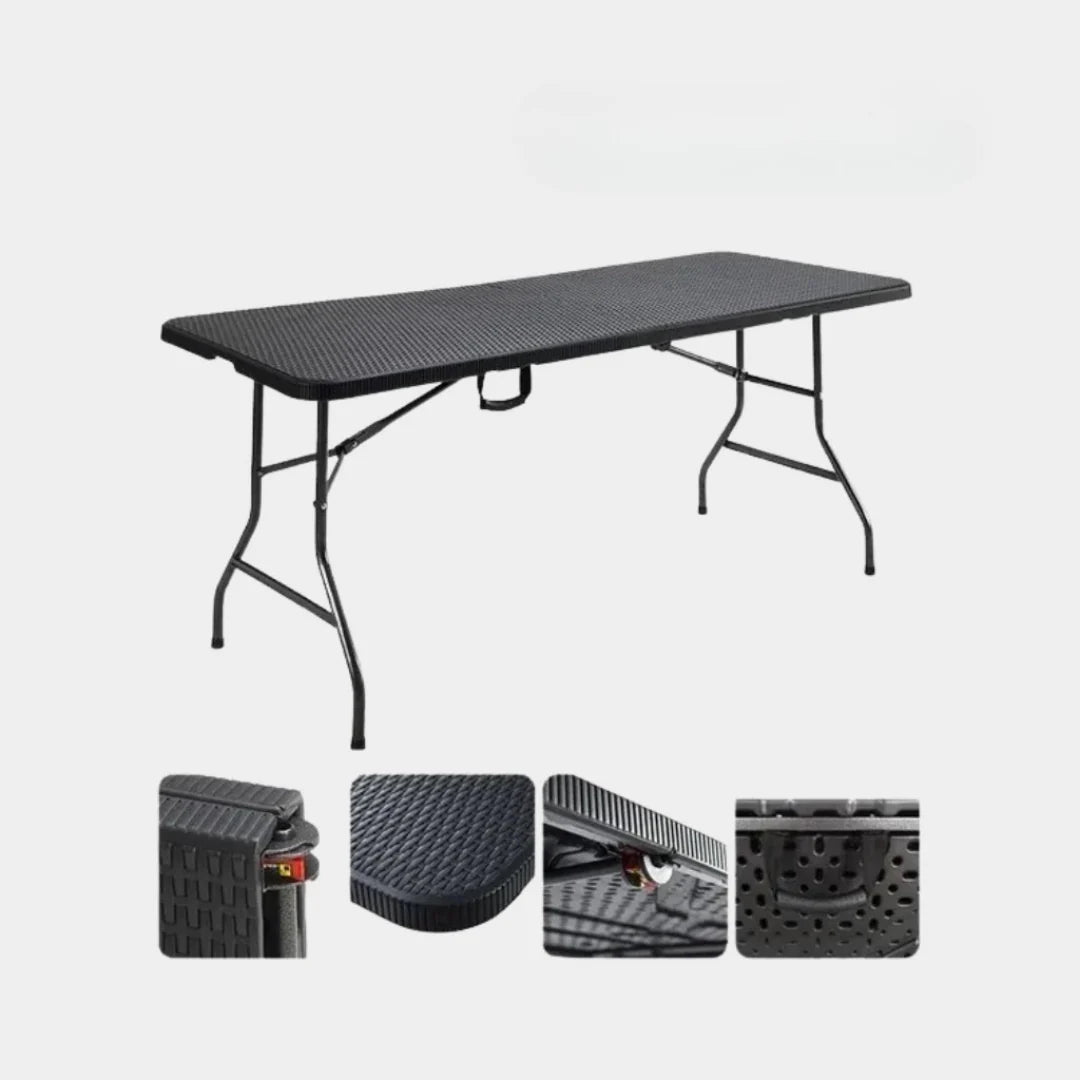 PACK 3 - MESA PLEGABLE SIMIL RATTAN 1.8 METROS