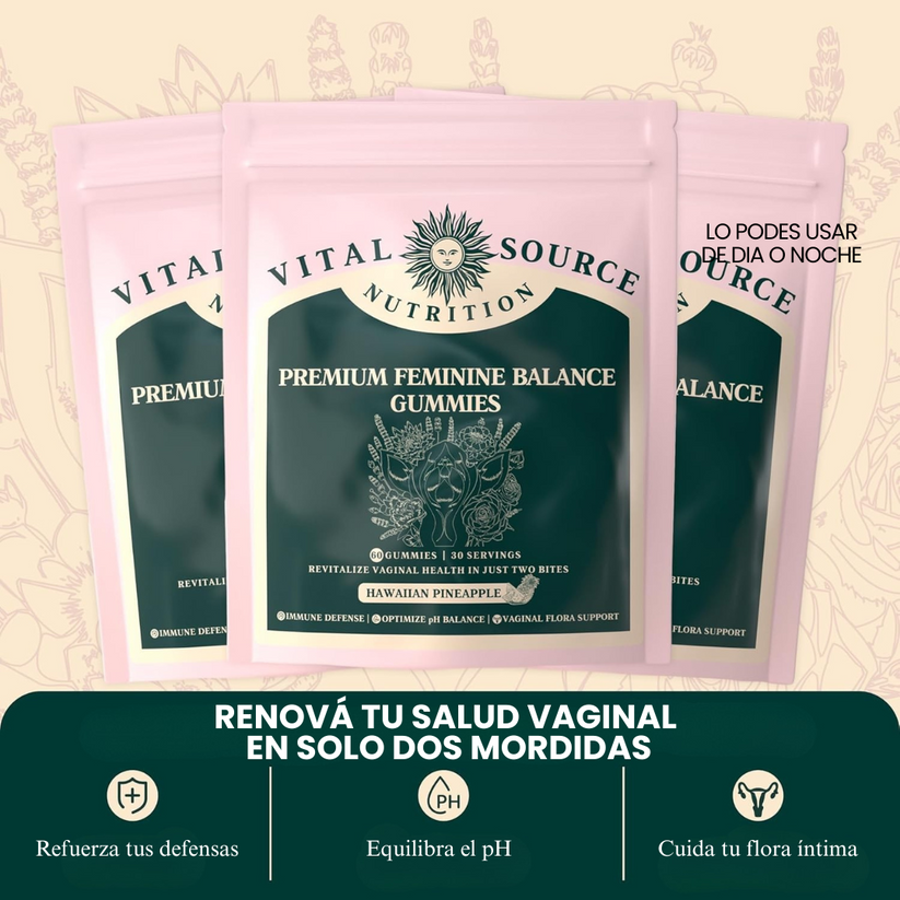 Gomitas Premium Equilibrio Femenino - Suplemento dietético con piña hawaiana para salud y bienestar femenino