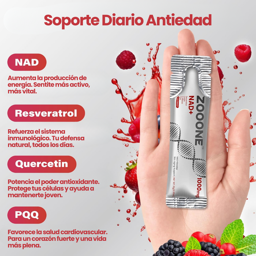 Suplemento NAD+ Zooone - La Fórmula Antienvejecimiento Definitiva Para Longevidad y Vitalidad