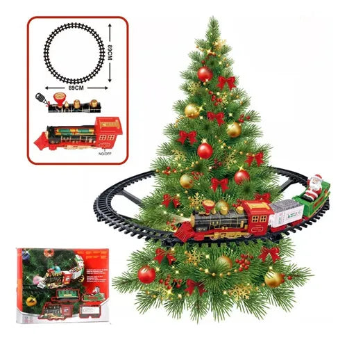 Árbol Navideño + Tren Eléctrico Decorativo