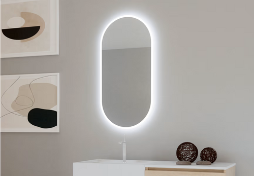 Espejo Oval con Luz LED 120x50 cm