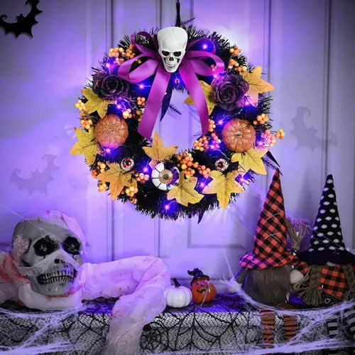 Corona de Halloween con Calavera