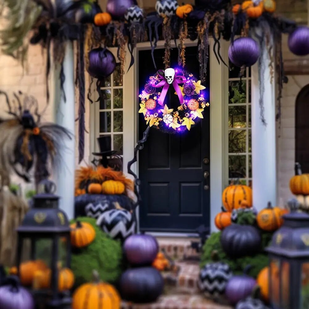 Corona de Halloween con Calavera