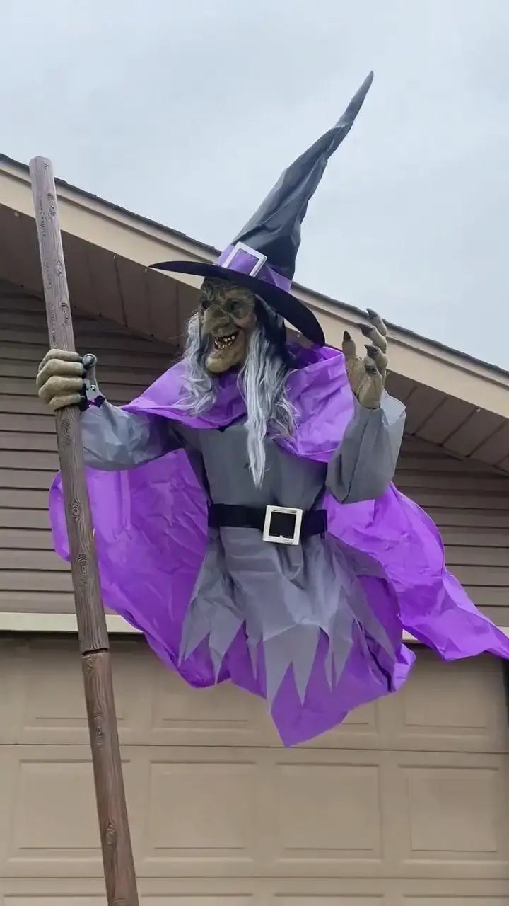 Bruja voladora animatrónica de 12 pies