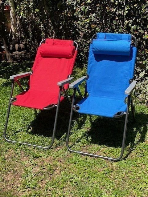 PACK X2 SILLAS REPOSERAS 3 POSICIONES CON APOYA CABEZA